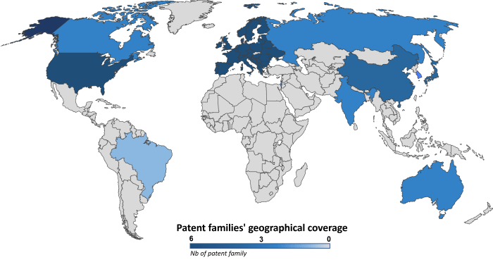 Worldwide coverage of OriCiro's patent families on a map.
