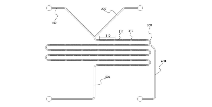 Schematic diagram of a device for producing lipid nanoparticles, as described in the patent application KR1020220145788 of INVENTAGE LAB.