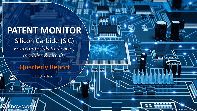 Cover image of the Q1 25 report of SiC patent monitoring service.
