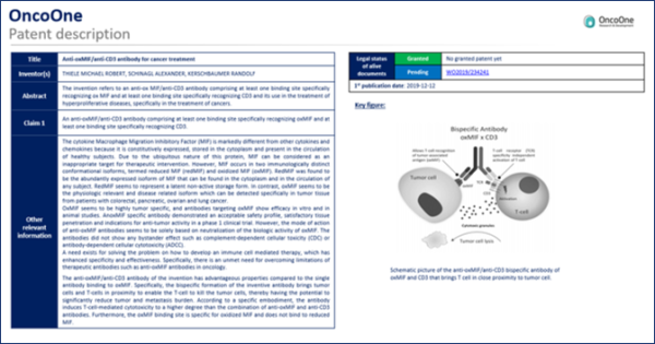 OncoOne patent description.