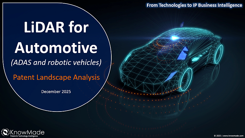 Cover of the LiDAR for automotive patent landscape 2025.